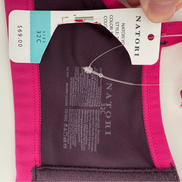 Natori Yoga high impact sports bra underwire purple and pink - Picture 7 of 7
